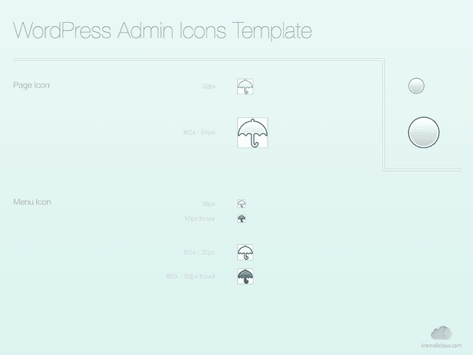 WordPress Admin Icons Template